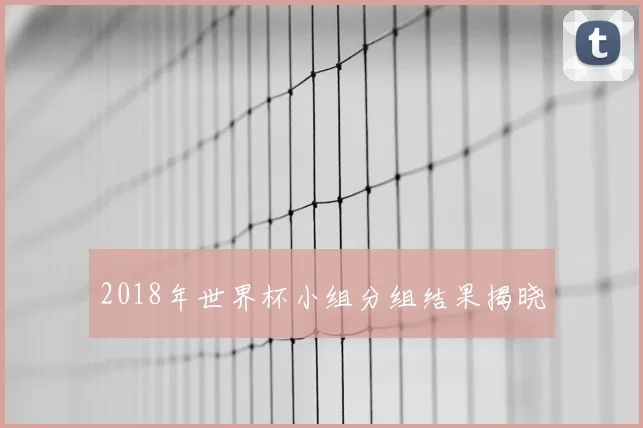 2018年世界杯小组分组结果揭晓